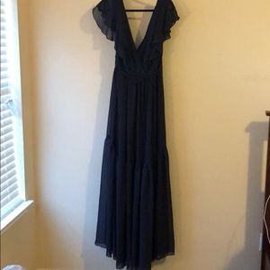 Vera Wang Bridesmaid Dress-midnight/chiffon